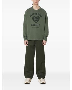Human Made Sweatshirt mit Logo-Print - Grün
