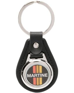 Martine Rose Logo-Print Leather Keyring - White