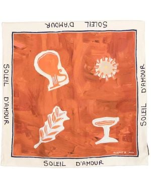ALÉMAIS Graphic Print Scarf - Orange