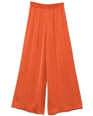 ViCOLO Elasticated-Waistband Wide-Leg Palazzo Trousers - Orange