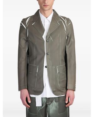 Comme des Garçons Contrasting-Detailed Blazer - Grey