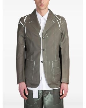 Comme des Garçons Contrasting-Detailed Blazer - Grey