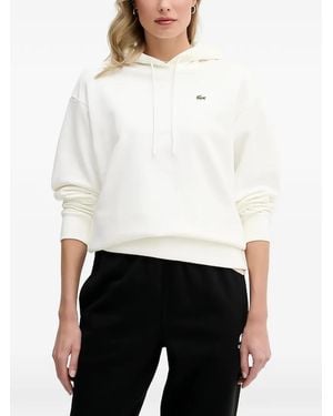 Lacoste Logo-Detail Hoodie - White