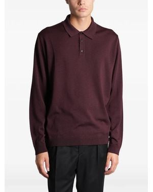 Roberto Collina Long-Sleeve Polo Shirt - Purple