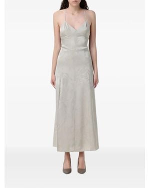 ARMANI EXCHANGE Damask-Effect Satin Dress - Gray