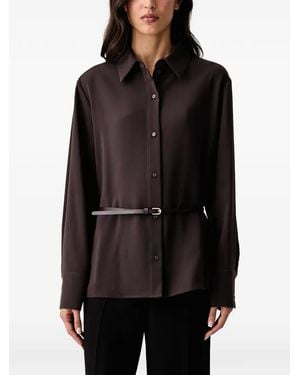 ARMANI EXCHANGE Belted Button-Up Shirt - Black