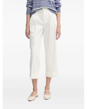 Pedro Del Hierro Madrid Elastic-Waist Cuffed Trousers - White