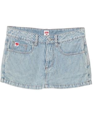 AAPE BY A BATHING AP Logo-Patched Striped Shorts - Blue