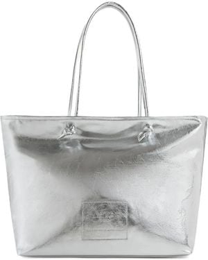 V73 Logo-Patch Tote Bag - Gray