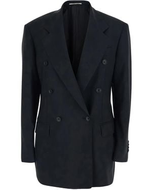 Tagliatore Double-Breasted Notched-Lapels Jacket - Blue