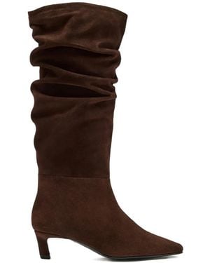 Alohas Kalila Ruched Pointed Boots - Brown