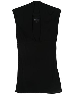 Giorgio Armani Jersey Short-Sleeved Top - Black