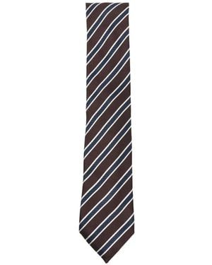 ZEGNA Diagonal-Stripe Tie - White