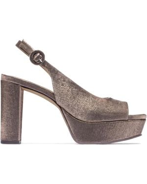 Bernardo Peeptoe-Sandalen Mit Plateau 95Mm - Mettallic