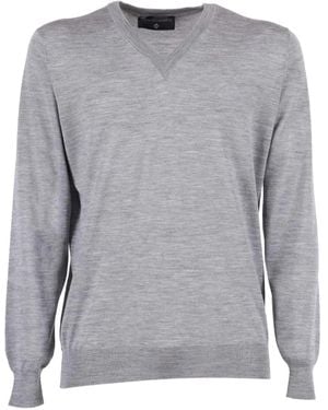 FILIPPO DE LAURENTIIS V-Neck Jumper - Grey