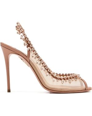 Aquazzura 105Mm Open-Toe Slingback Heeled Court Shoes - Pink