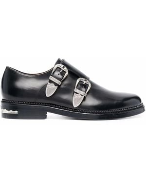 Toga Virilis Buckled Bos Taurus Monk Shoes - Black