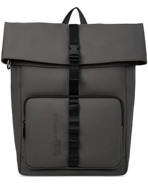 Karl Lagerfeld Mochila con parte superior plegable - Negro
