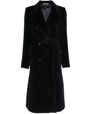 Tagliatore Belted Double-Breasted Coat - Black