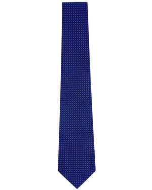 Kiton Geometric-Pattern Tie - Blue