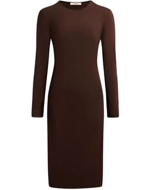12 STOREEZ Long-Sleeve Midi Dress - Brown