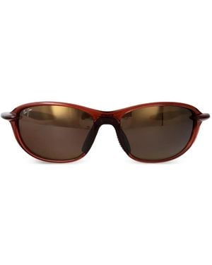 Maui Jim Ho'Okipa Sonnenbrille Mit Ovalem Gestell - Braun