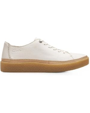 Clarks Oakpark Low Leather Trainers - White