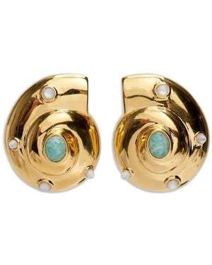 Lizzie Fortunato Nautilus Stud Earrings - Metallic