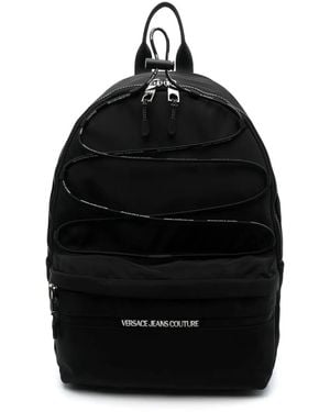 Versace Jeans Couture Logo-Patch Lightweight Backpack - Black
