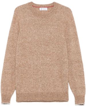 Brunello Cucinelli Speckled Crew-Neck Sweater - Natural