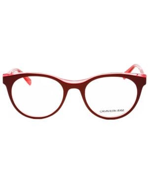 Calvin Klein Round-Frame Glasses - Red