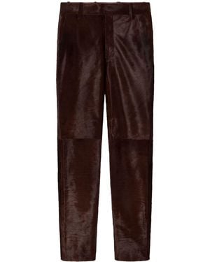 Versace Brushed-Effect Trousers - Brown