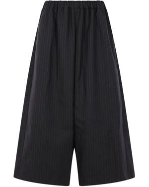 Comme des Garçons Pinstripe elasticated trousers - Schwarz