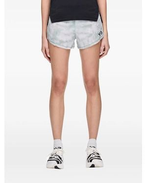 Y-3 Shorts Sportivi Aop Con Fantasia Tie Dye - Blu