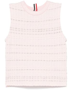 Thom Browne Seersucker Cotton Vest - Pink