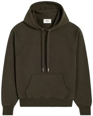 Ami Paris De Coeur Cotton Hoodie - Green