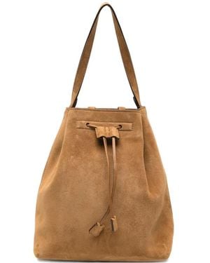 The Row Drawstring-Fastening Suede Backpack - Natural