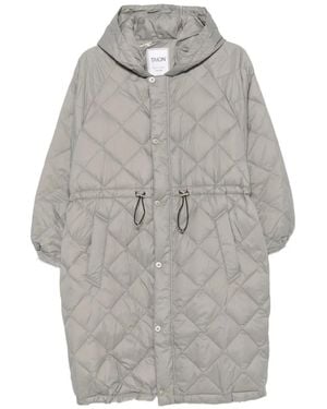 Taion Quilted Hooded Coat - Gray