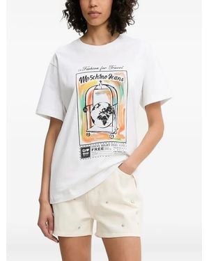 Moschino Graphic-Print Cotton T-Shirt - White