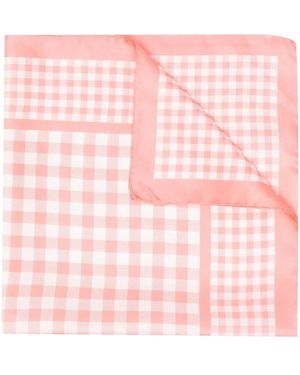 Woolrich Gingham-Check Silk Scarf - Pink