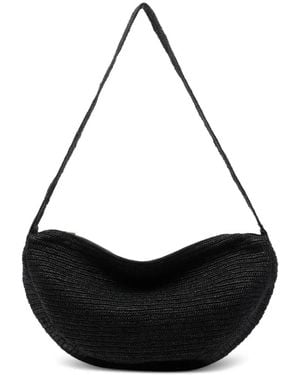 IBELIV Clip Raffia Shoulder Bag - Black