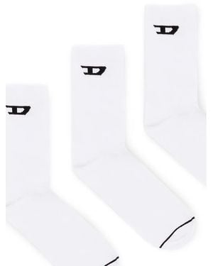 DIESEL Logo-Embroidered Ankle Socks (Pack Of Three) - White