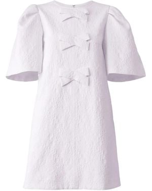 Carolina Herrera Cloqué-Effect Mini Dress - White