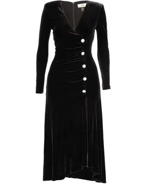 Nissa Crystal-Embellished Velvet Midi Dress - Black