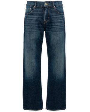 7 For All Mankind Straight-Leg Cotton-Blend Jeans - Blue