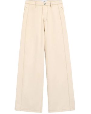 Ami Paris Wide Fit Cotton Jeans - Natural