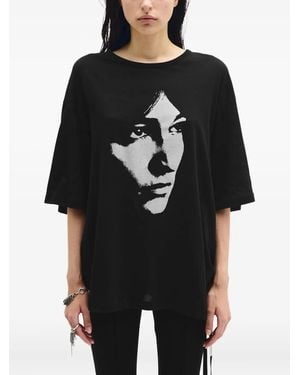 Ann Demeulemeester Aga Sunset Bleeding T-Shirt - Schwarz