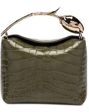 Erdem Mini Bloom Schultertasche Mit Kroko-Effekt - Grün