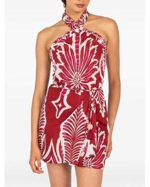 Poupette Manon Floral-Print Mini Dress - Red