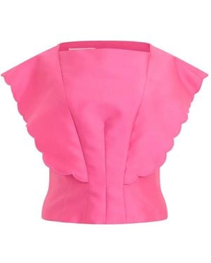 Philosophy Di Lorenzo Serafini Scalloped-Edge Cropped Top - Pink